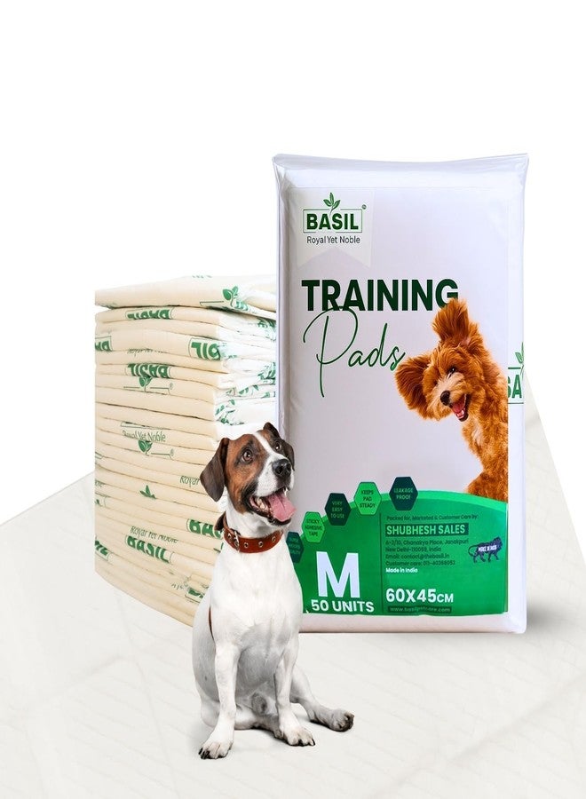 Basil Dogs Training Pads | Ultra-Absorbent & Leakproof Pet Pee Pads | Odor Control, Non-Slip Stick-On Tape | Soft & Comfortable for Indoor & Outdoor Puppy Training | 45 x 60cm | 50 pcs - Image 2